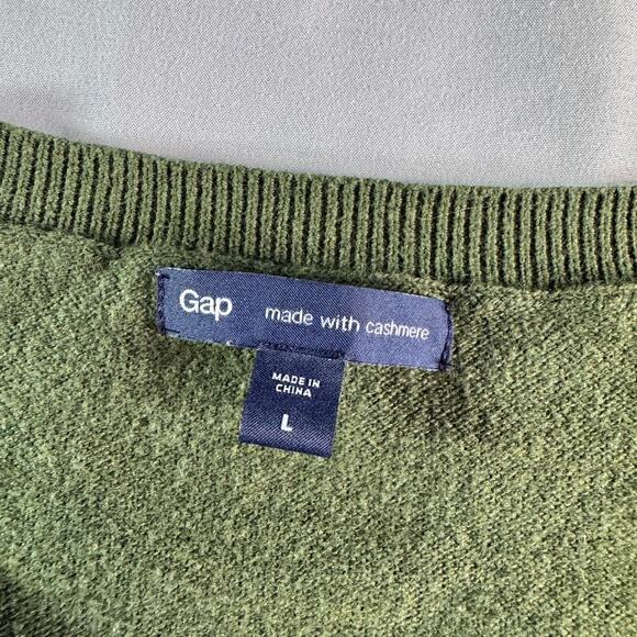 Gap Cashmere Blend Cardigan Womens Large Green Button Front Lightweight Sweater - Picture 3 of 8